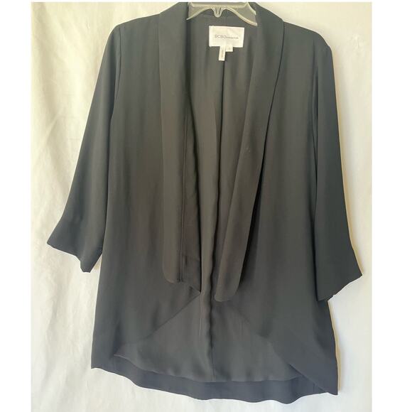 BCBGeneration Women's Black Open Front Blazer Size S 3/4 Sleeve Lightweight - Picture 1 of 8